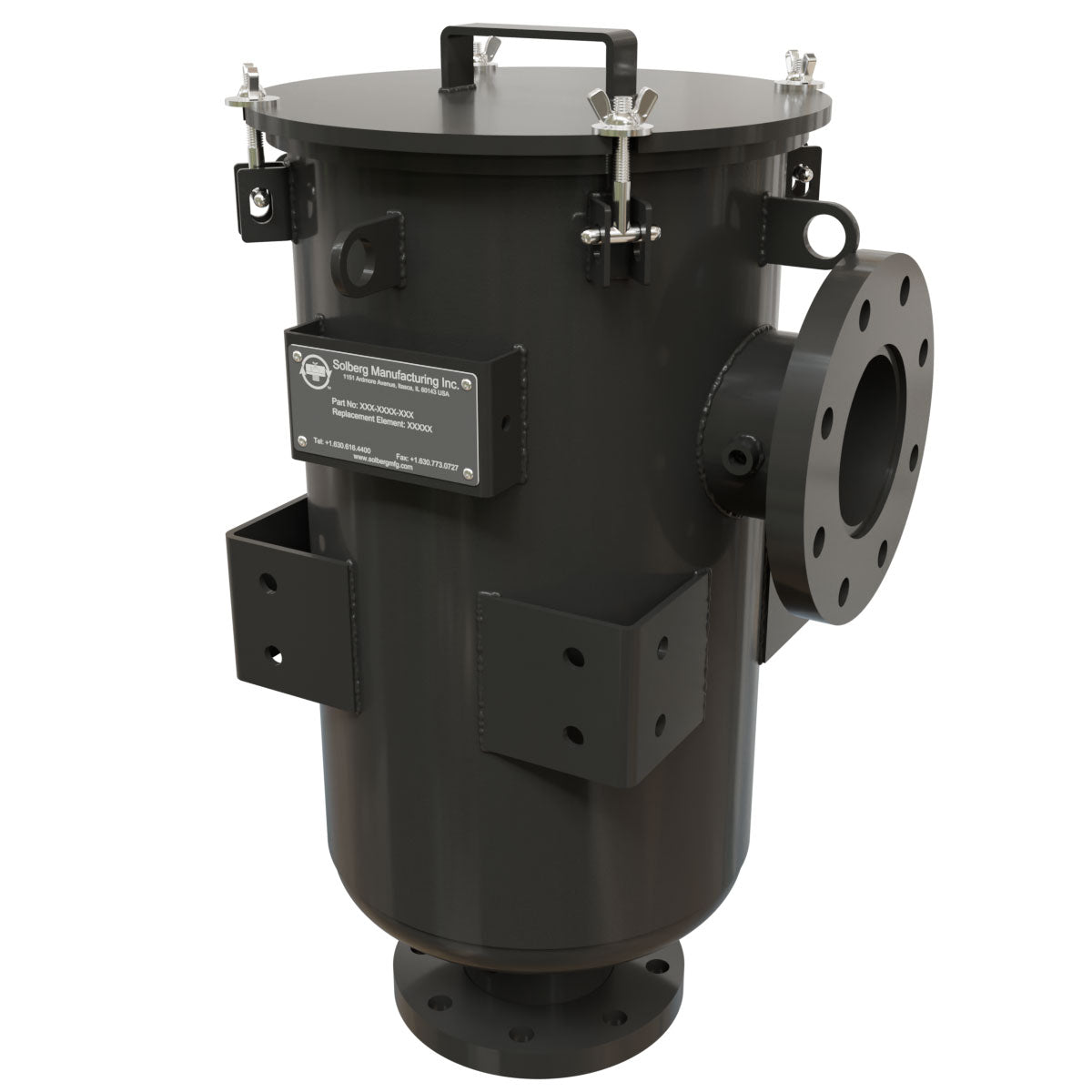 Inlet Filter Silencer with Weatherhood and Advanced Silencing Technology for Blower, Fan, or Compressor with Paper Element